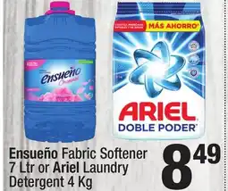 Super King Markets Ensueño Fabric Softener 7 Ltr or Ariel Laundry Detergent 4 Kg offer