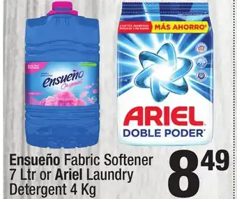 Super King Markets Ensueño Fabric Softener 7 Ltr or Ariel Laundry Detergent 4 Kg offer