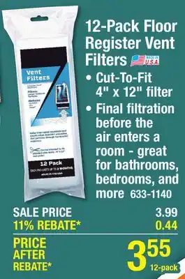 Menards Vent Filters 4 x 12 Electrostatic Replacement Vent Air Filter offer