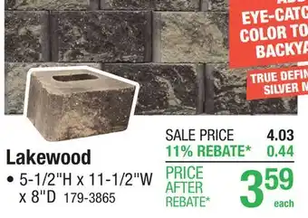 Menards 5-1/2 x 11-1/2 True Definition Silver Mist Lakewood Retaining Wall Block offer