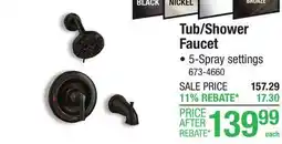 Menards Moen Hilliard One-Handle 5-Spray Mediterranean Bronze Bathtub Shower Faucet offer