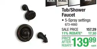 Menards Moen Hilliard One-Handle 5-Spray Mediterranean Bronze Bathtub Shower Faucet offer