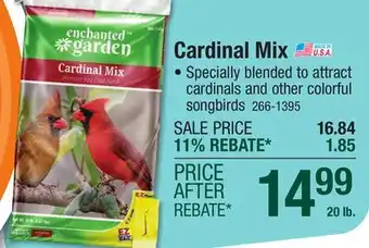 Menards Enchanted Garden Cardinal Mix Premium Wild Bird Food Seed Blend - 20 lb offer