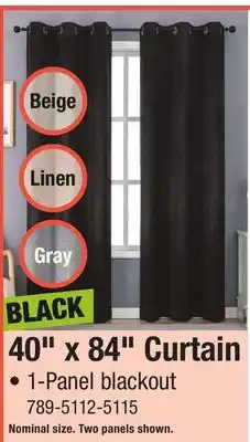 Menards Regal Home Collections 40W x 84L Beige Blackout Grommet Top Curtain Panel offer