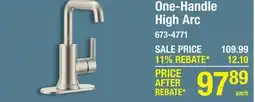 Menards Moen Zyla One-Handle High Arc Spot Resist Brushed Nickel Bathroom Sink Faucet offer