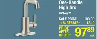 Menards Moen Zyla One-Handle High Arc Spot Resist Brushed Nickel Bathroom Sink Faucet offer