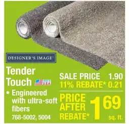 Menards Designer's Image Tender Touch Smoked Wood Frieze Carpet 12 ft. Wide offer