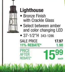 Menards Patriot Lighting Solar Integrated LED Lighthouse Hanging Landscape Light offer