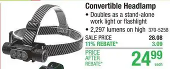 Menards Guidesman 2297 Lumen Rechargeable LED Headlamp offer