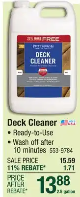 Menards Pittsburgh Paints & Stains Deck Cleaner - 2.5 gal offer