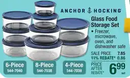 Menards Anchor Hocking Glass Container Food Storage - 6 Piece Set offer