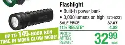 Menards Coast 3000 Lumen Rechargeable LED Flashlight offer
