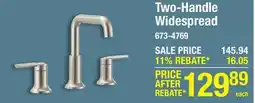 Menards Moen Zyla Two-Handle Widespread Spot Resist Brushed Nickel Bathroom Sink Faucet offer