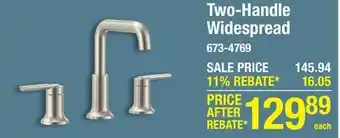 Menards Moen Zyla Two-Handle Widespread Spot Resist Brushed Nickel Bathroom Sink Faucet offer