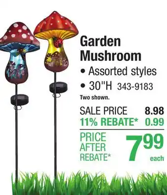Menards Patriot Lighting Assorted Color Integrated LED Solar Mushroom offer