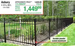 Menards 4' x 96' Asbury Black Aluminum Fence Material List offer