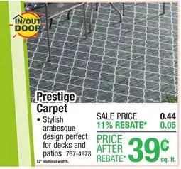 Menards Foss Prestige Trellis Gray Indoor/Outdoor Carpet 12 ft. Wide offer