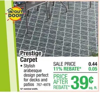 Menards Foss Prestige Trellis Gray Indoor/Outdoor Carpet 12 ft. Wide offer