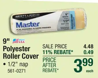 Menards Bestt Liebco Master 9 x 1/2 Polyester Knit Paint Roller Cover offer