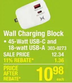Menards Xtreme Power Pro Series 45W PD USB-C and QC USB-A Wall Charger offer