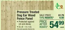 Menards 6 x 8 Pressure Treated Dog Ear Fence Panel offer