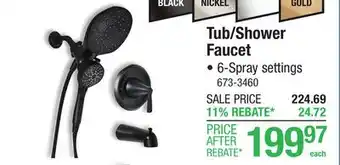 Menards Moen Mikah One Handle 6-Spray Matte Black Bathtub Shower Faucet offer