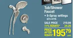Menards Moen Zyla Posi-Temp Spot Resist Brushed Nickel Bathtub Shower Faucet offer