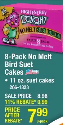Menards C&S Products High Energy Delight Dough No Melt Bird Suet Cake - 8 pack offer