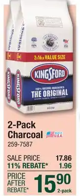 Menards Kingsford Original BBQ Smoker Charcoal Grilling Briquets- 16 lb. (2 Pack) offer