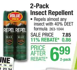 Menards REPEL Insect Repellent Sportsmen Max Formula 40% DEET - 6.5 oz - 2 Pack offer