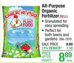 Menards Chick N Poo All Purpose Organic Fertilizer - 25 lb offer