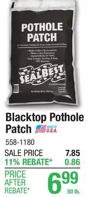 Menards SealBest Blacktop Pothole Patch - 50 lb offer