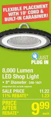 Menards Pinegreen Lighting 8000 Lumen 8 LED Round High Bay Shop Light offer