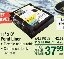 Menards Pennington AquaGarden 11' x 8' HDPE Pond Liner offer
