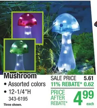 Menards Patriot Lighting Solar LED Mushroom Landscape Light - Assorted offer