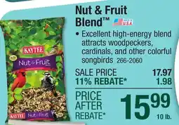 Menards KAYTEE Nut & Fruit Blend Wild Bird Food Seed - 10 lb offer