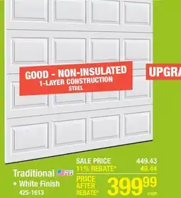Menards Ideal Door Traditional 9' x 7' White Non-Insulated Garage Door offer