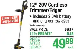 Menards Yardworks 12 20-Volt Cordless String Trimmer & Edger offer