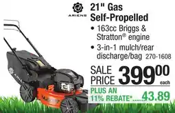 Menards Ariens Razor 21 163cc Gas Self-Propelled Lawn Mower offer