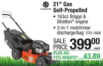 Menards Ariens Razor 21 163cc Gas Self-Propelled Lawn Mower offer