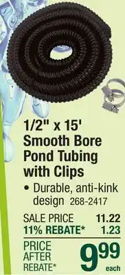 Menards Pennington AquaGarden 1/2 x 15' Smooth Bore Pond Tubing with Clips offer
