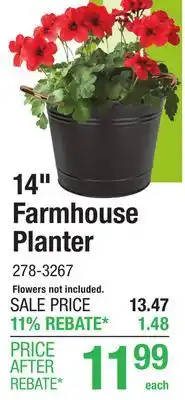 Menards 14 Matte Black Metal Modern Farmhouse Washtub Planter with Copper Handles offer