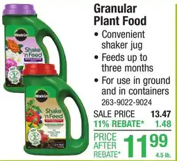 Menards Miracle-Gro Shake 'n Feed All Purpose Granular Plant Food - 4.5 lb offer
