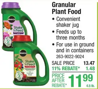 Menards Miracle-Gro Shake 'n Feed All Purpose Granular Plant Food - 4.5 lb offer