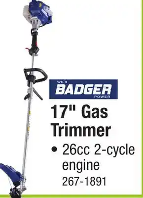 Menards Wild Badger Power 17 26cc 2-Cycle Straight Shaft Gas Trimmer offer