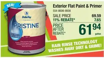 Menards Dutch Boy Pristine Exterior Flat Airy Aqua 100% Acrylic Paint + Primer - 1 gal offer