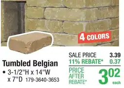 Menards 3-1/2 x 14 Autumn Blend Tumbled Large Belgian Wall Block offer