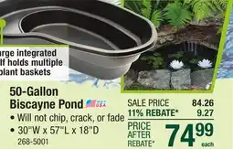 Menards MacCourt 50-Gallon Biscayne Preformed Pond offer