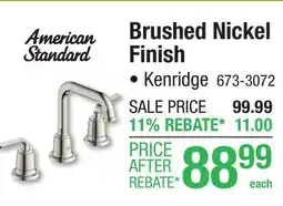Menards American Standard Kenridge Two-Handle 8 Widespread Brushed Nickel Bathroom Sink Faucet offer