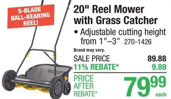 Menards Yardworks 20 5-Blade Reel Push Lawn Mower offer